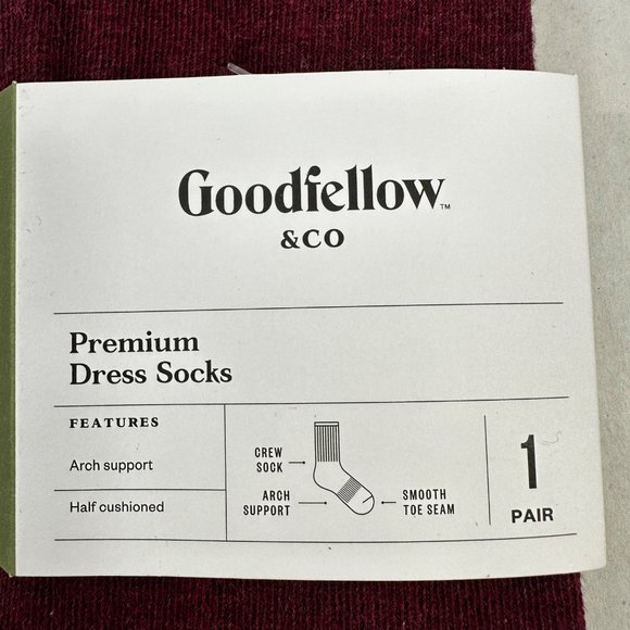Goodfellow And Co Men's Size 6-12 Socks Premium Dress Crew 2 Pair New - Picture 5 of 7